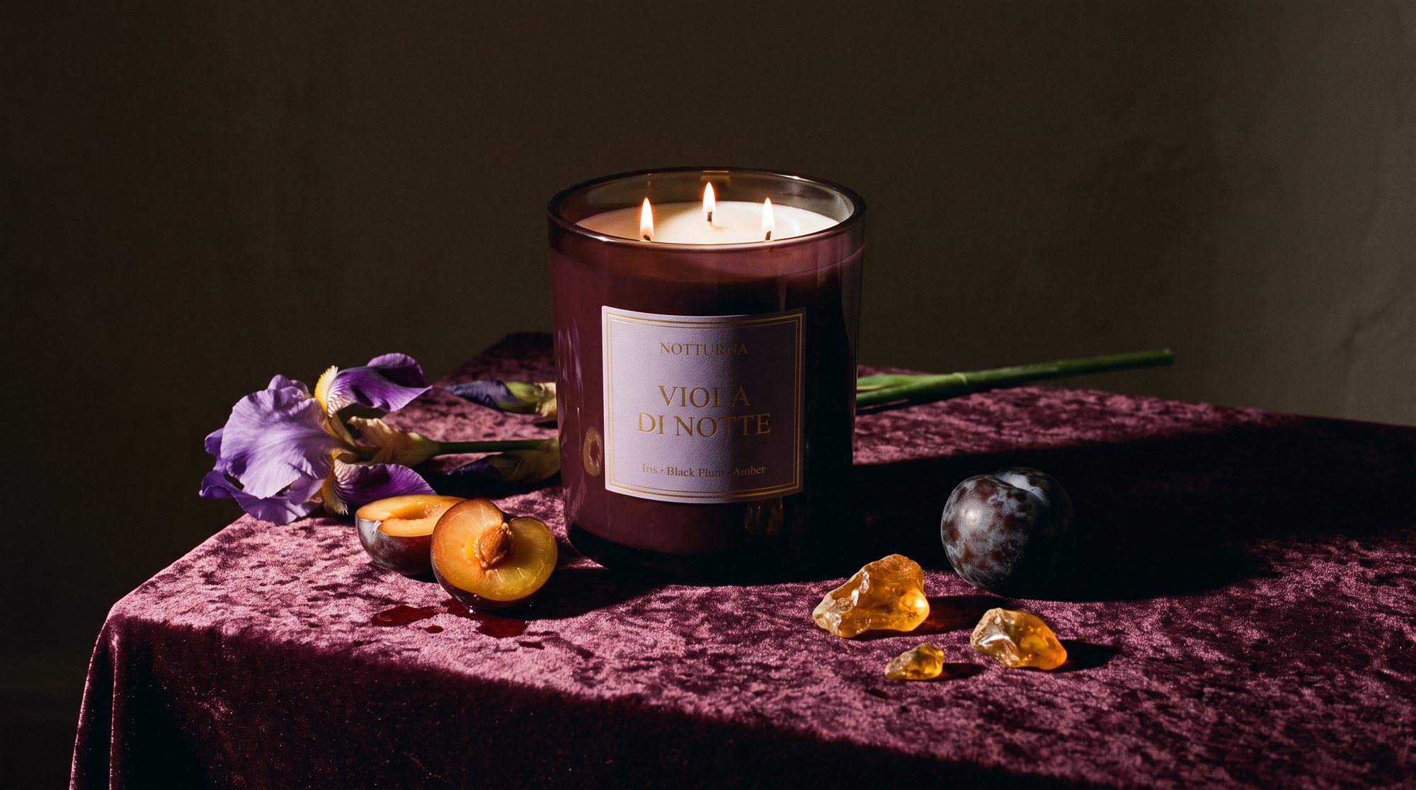 The notes of the scent on velvet